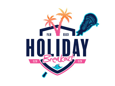 Concept 2 — Holiday Breakout Lacrosse Tournament beach branding clean concept creative design illustration lacrosse sports typography vector vibrant