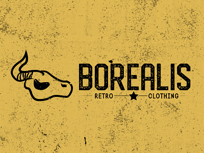 Borealis - Skull Retro Clothing logo branding clothing clothing brand clothing label dailylogodesign design icon illustration logo retro skull logo vector