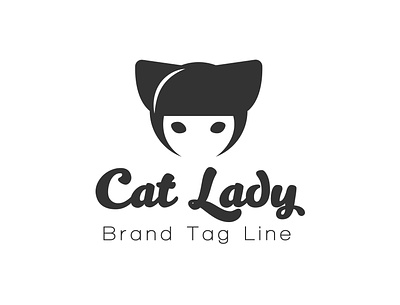 Cat Lady branding cat cat lady cute design icon illustration logo vector