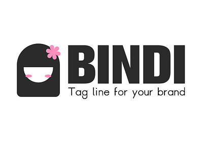 Bindi - Cute girl Logo branding cute girl design flower girl character girly icon illustration logo vector
