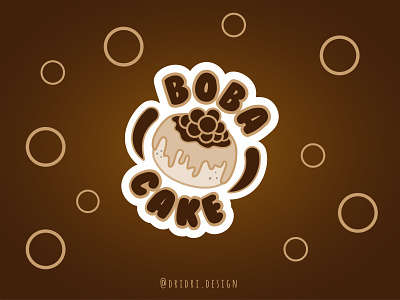 Boba Cake Logo boba boba cake boba tea branding cake cake logo design icon illustration logo vector