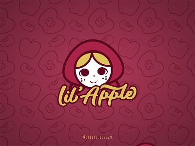 LiL' Apple Logo apple branding design girl character icon illustration little girl little red riding hood logo vector