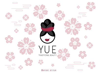 Yue - Beauty logo asian beauty branding design flower girl girl character icon illustration logo makeup oriental vector