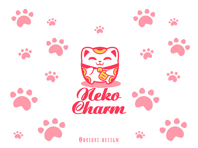 Neko Charm Logo branding cat design icon illustration logo lucky cat lucky charms vector