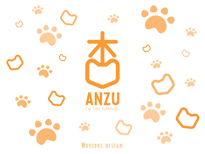 Anzu - Cat Tree Furniture logo branding cat tree cats chinese character design icon illustration kanji logo vector
