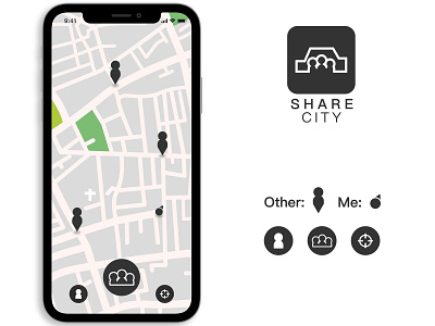 Rideshare car service - ShareCity app branding daily logo design dailydesignchallenge dailylogochallenge dailylogodesign design icon logo logodesignchallenge ride app rideshare ridesharing typography ui ux vector