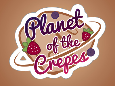 Food Truck - Planet of the Crepes blueberries blueberry branding crepes daily logo design dailydesignchallenge dailylogochallenge dailylogodesign design food food trucks fruits icon illustration logo logodesignchallenge space design strawberry typography vector