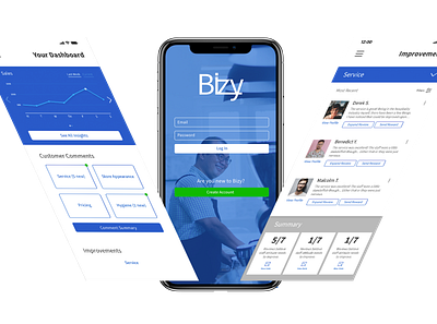 Bizy © User Interface Design dashboard ui design flat iphone iphone x iphonex mobile mobile ui mockup ui