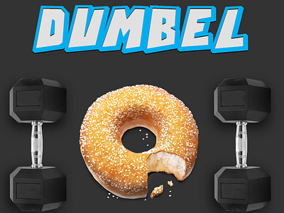 FOOD & GYM art artdirection creative design doughnut dumbbells graphic gym ideas inspiration typeface typography