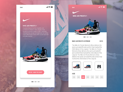 Nike App Concept adobe xd nike air prototype shopping app sneaker ux design