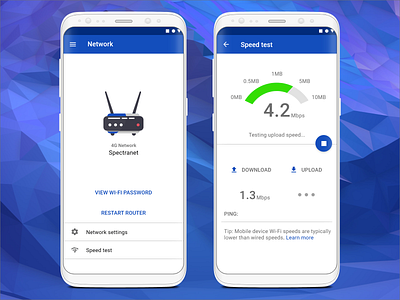 Network & Speed Test adobe xd lte router spectranet ux design wifi