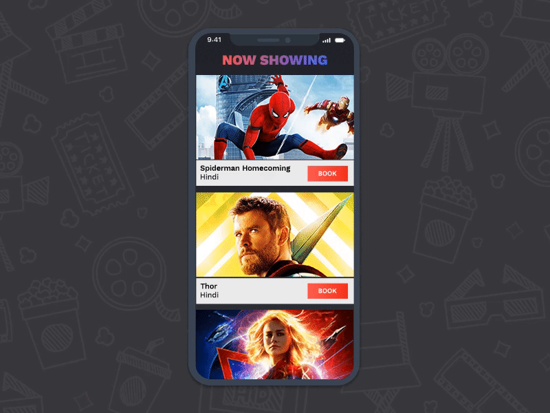 Movie Ticket Booking App UI