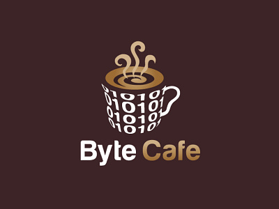 Byte Cafe branding byte logo cafe cofee logo coffee bean coffee logo digital faizi graphic design logo logodesign smoke technology