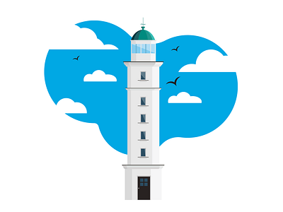 Illustration of a lighthouse in Odessa region design flat illustration illustrator minimal ui vector