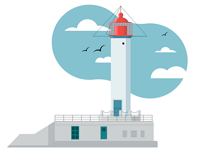 Illustration of the main Odessa lighthouse. Vorontsov lighthouse