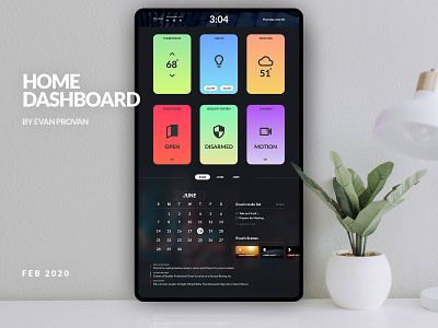 Home Dashboard 2020 dark dark theme dashboard smarthome ui ux