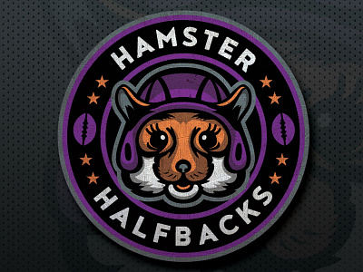 Hamster Halfbacks Word Mark cute fantasy football football halfback hamster helmet running back sports sports logo