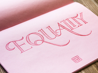 EQUALITY equality hand lettering hrc letter lettering letters pink red type