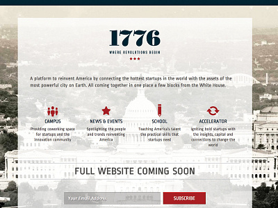 1776 - Landing Page america patriotic ui ui design washington washington dc web web design