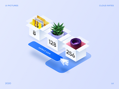 basic plans 128gb 8gb clean cloud design illustration isometric plans storage ui web design