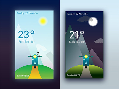 Weather app sample app application illustration screen temperature ui ux weather