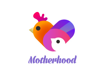 Motherhood bright children color friendly heart kids logo love mother motherhood shape