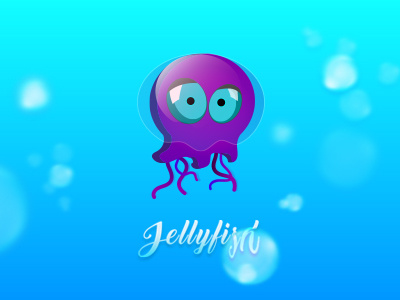 Jellyfish bubbles character color eyes face illustration jelly jellyfish sea
