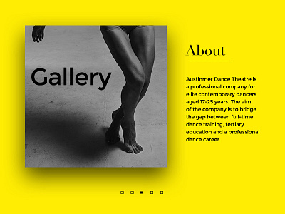 About page about background cta dance gallery landing page studio ui ux web website