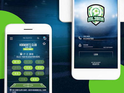 Ml3bna app UI design | Pitch Reservation