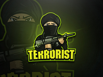 Terrrorist - Mascot & Esport Logo design esport esport logo game gun logo mascot shot soldier squad terrorist unique