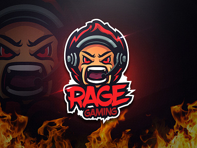 Rage Gaming - Mascot & Esport Logo design esport esport logo fire game gaming headphone logo mascot rage squad unique