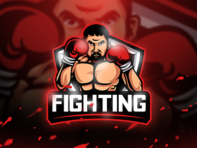 Fighting - Mascot & Esport Logo boxer boxing design esport esport logo fighting game logo mascot mma squad unique