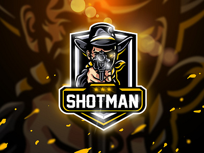 Shotman - Mascot & Esport logo cowboy esport game gun handgun logo mascot shotman sport squad unique weapon