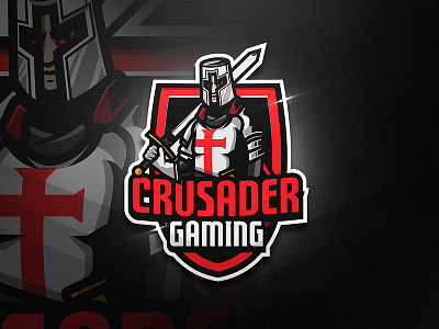 Crusader Gaming - Mascot & Esport Logo crusader esport game gaming gun logo mascot shield squad sword unique weapon