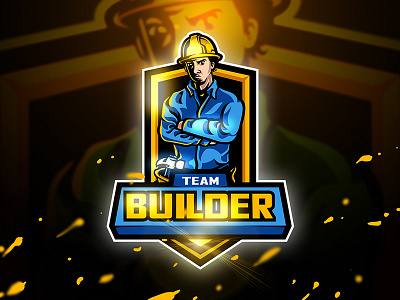 Builder - Mascot & Esport logo astisan builder building esport game hammer helm logo mascot sport squad unique