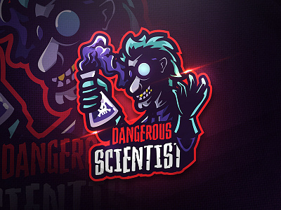 Dangerous Scientist - Mascot & Esport Logo dangerous esport game glass lab logo mascot potion scientist sport squad unique
