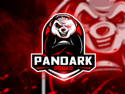 Pandark - Mascot & Esport Logo animal esport game gun logo mad mascot panda red sport squad unique