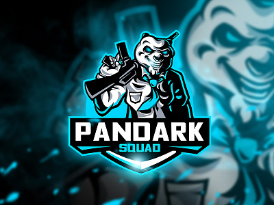 Pandark Squad - Mascot & Esport Logo ak47 dark esport gun logo mascot panda sport squad tie unique weapon