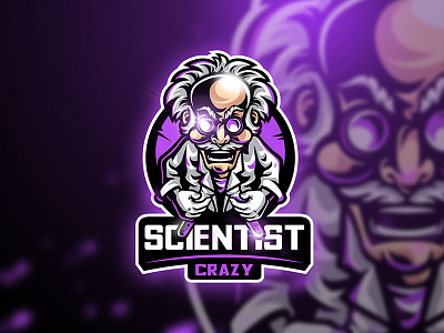 Scientist Crazy - Mascot & Esport logo esport game glass lab logo mascot potion scientist sport squad tube unique