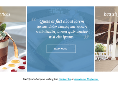 Hospitality Rollover call to action cta design grid hotel interface learn more opacity quotes rollover ui website