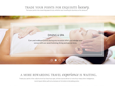Image Toggle carousel elegant image interface luxury points rewards spa toggle travel ui website