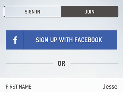 Sign In or Join app blur facebook frosted glass interface ios join sign in