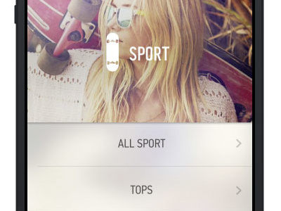 Drop Downs app blur drop down header icons interface ios navigation retail subhead ui