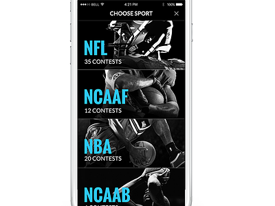 Fantasy Sport App app basketball fantasy football ios nba ncaaf nfl photography quarterback scroll sports