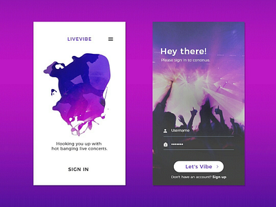 LIVEVIBE ui ux adobexd prototype