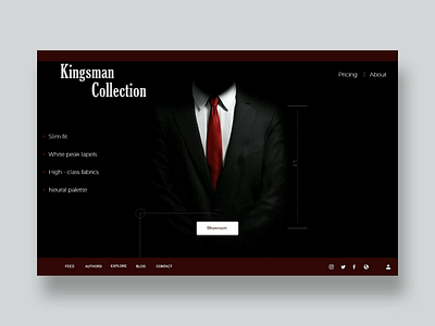 Kingsman Collection ui ux adobexd webdesign