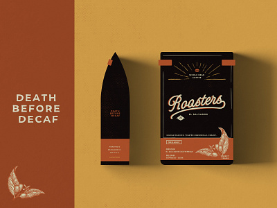 Roasters Coffee Bag Packaging branding coffee illustration