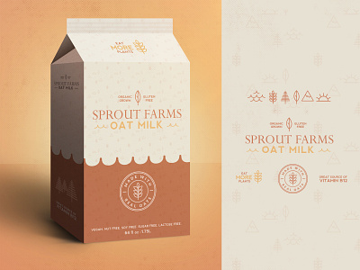 Oat Milk Packaging branding design illustration label logo milk oat packaging