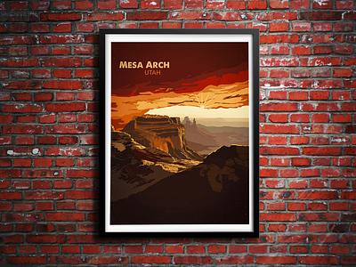 Mesa Arch animation desert gif illustration landscape mesa arch moab mountains psd utah vector