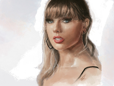 Taylor Swift Portrait app celebrity drawing eyes hair illustration ipad lips painting procreate water color woman